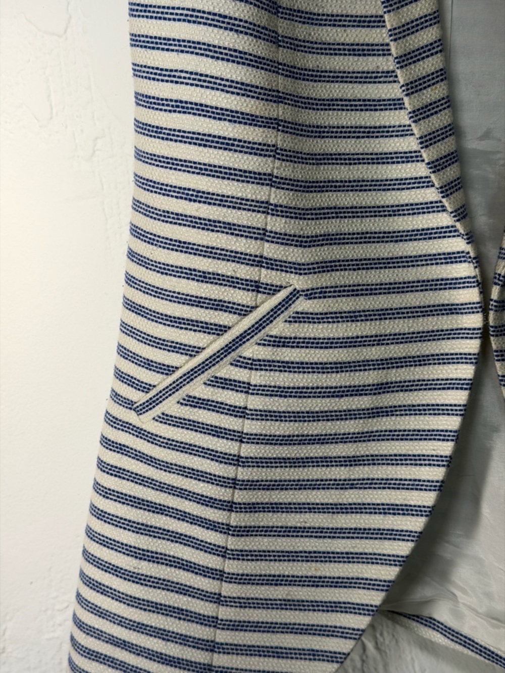 BCBGeneration Navy & White Striped Sleeveless Blazer Vest - Picture 3 of 9